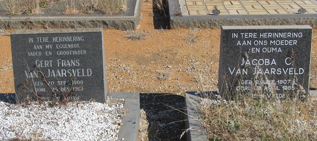 JAARVELD Gert Frans, van 1900-1969 &amp; Jacoba C. 1907-1995