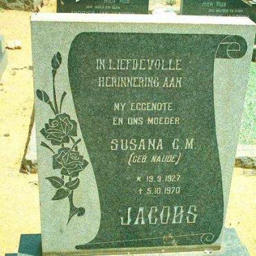 JACOBS Susana C.M. nee NAUDE 1927-1970