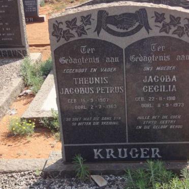 KRUGER Theunis Jacobus Petrus 1907-1963 &amp; Jacoba Cecilia 1910-1973