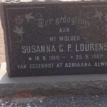 LOURENS Susanna C.P. 1910-1960