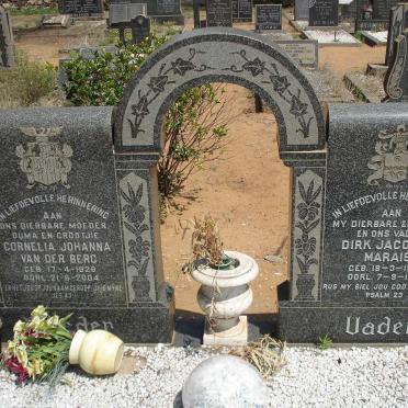 MARAIS  Dirk Jacobus 1924-1957 &amp; Cornelia Johanna VAN DER BERG 1929-2004