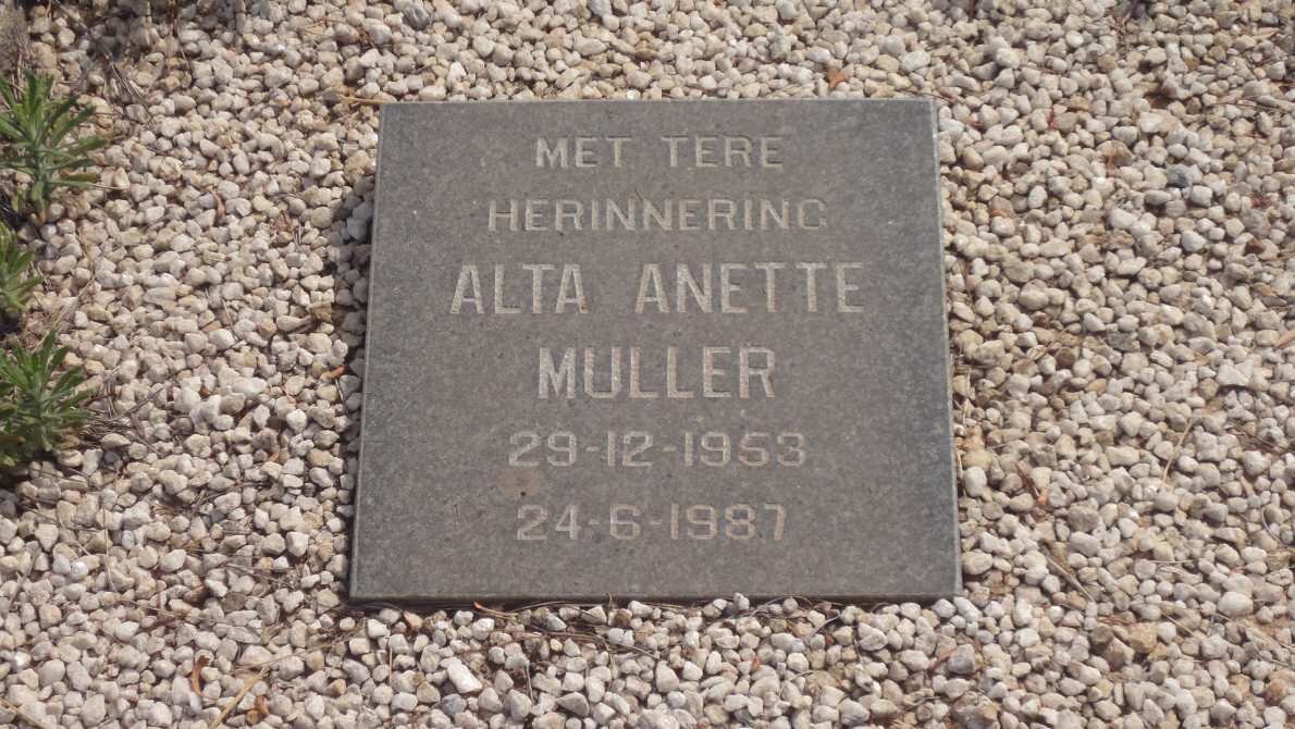 MULLER Alta Anette 1953-1987