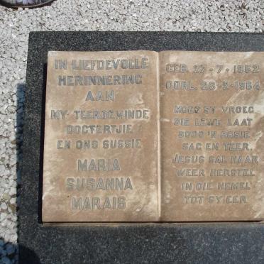 MARAIS  Maria Susanna 1952-1964