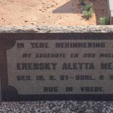 MEYER Erensky Aletta 1887-1962