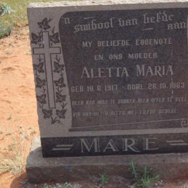 MARE Aletta Maria 1917-1963