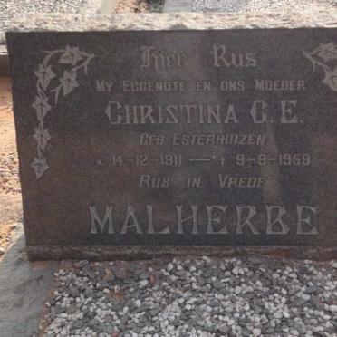 MALHERBE Christina C.E. nee ESTERHUIZEN 1911-1959