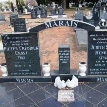 MARAIS Pieter Fredrick Ernst 1929-1985 &amp; Judith Susanna Hendrika 1933-2001