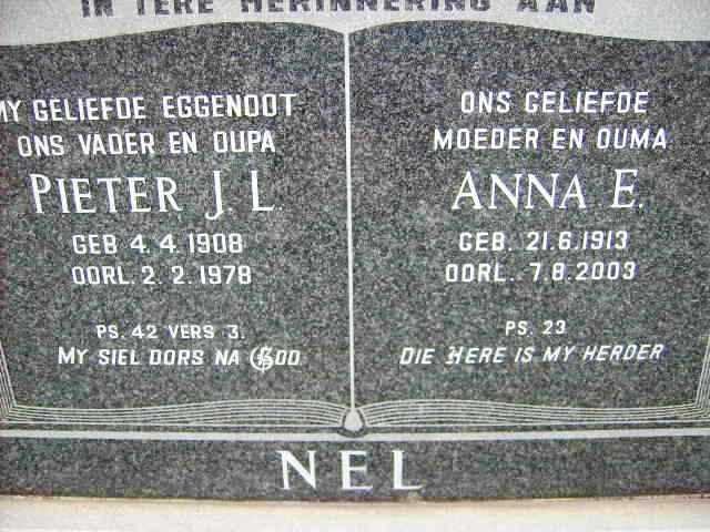 NEL Pieter J.L. 1908-1978 &amp; Anna E. 1913-2003