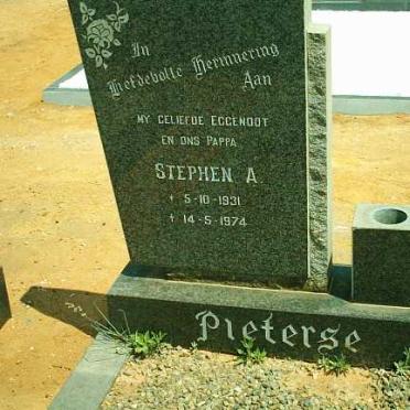 PIETERSE Stephen A. 1931-1974
