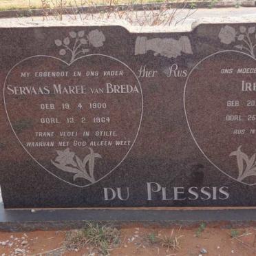 PLESSIS Servaas Mare van Breda, du 1900-1964 &amp; Irene 1906-1984