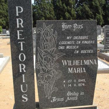 PRETORIUS Wilhelmina Maria 1949-1974