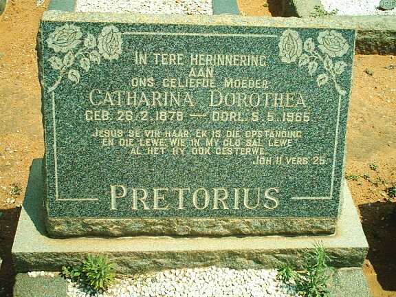 PRETORIUS Catharina Dorothea 1878-1965