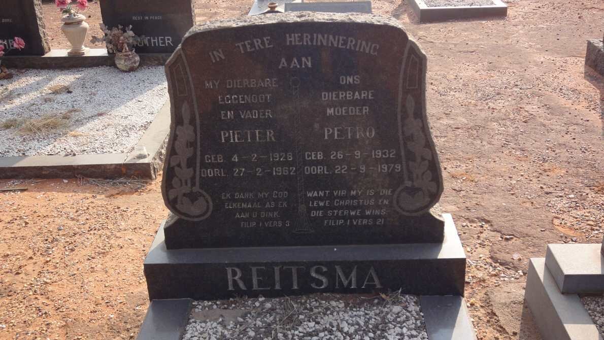 REITSMA Pieter 1928-1962 &amp; Petro 1932-1979