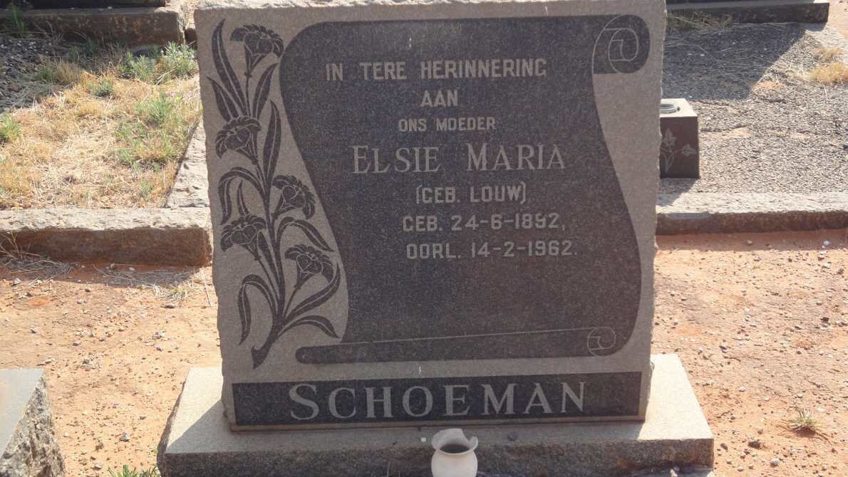 SCHOEMAN Elsie Maria nee LOUW 1892-1962