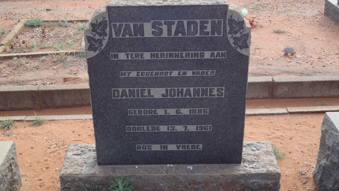STADEN Daniel Johannes, van 1886-1961