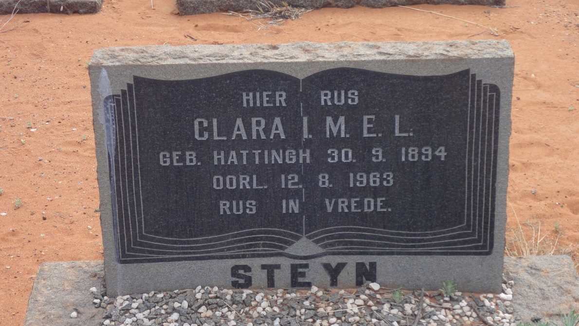 STEYN Clara I.M.E.L. nee HATTINGH 1894-1963