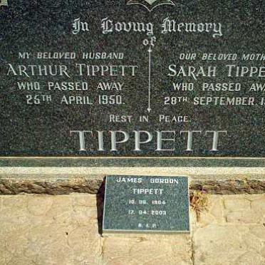 TIPPETT Arthur -1950 &amp; Sarah -1962 :: TIPPETT James Gordon 1904-2003