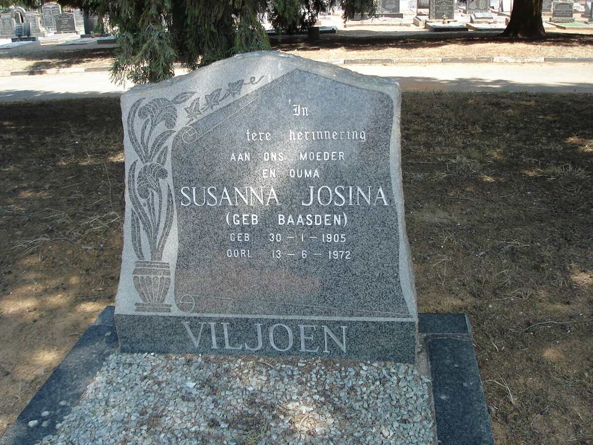 VILJOEN Susanna Josina nee BAASDEN 1905-1972