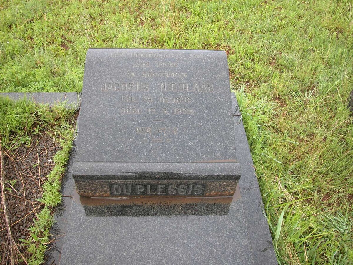 PLESSIS Jacobus Nicolaas, du 1883-1962