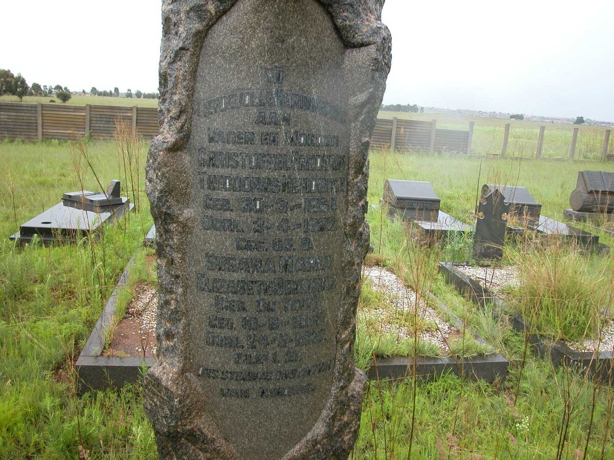 HENDRIKZ Christoffel Frederik Theodorus 1864-1922 &amp; Susara Maria Elizabeth DU TOIT 1868-1927