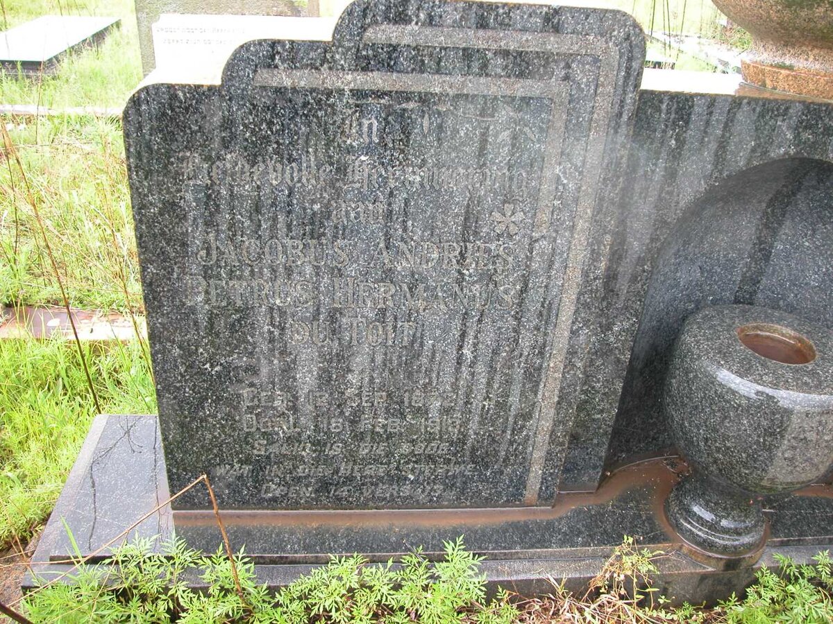 TOIT Jacobus Andries Petrus Hermanus, du 1872-1913