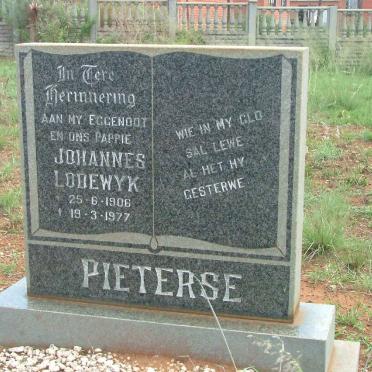PIETERSE Johannes Lodewyk 1906-1977