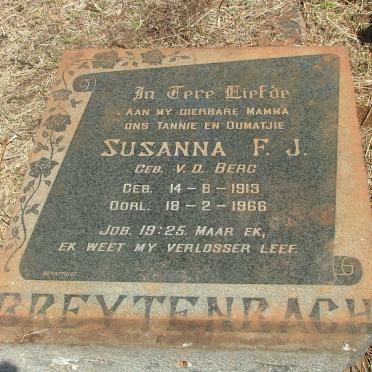 BREYTENBACH Susanna F.J. nee V.D. BERG 1913-1966