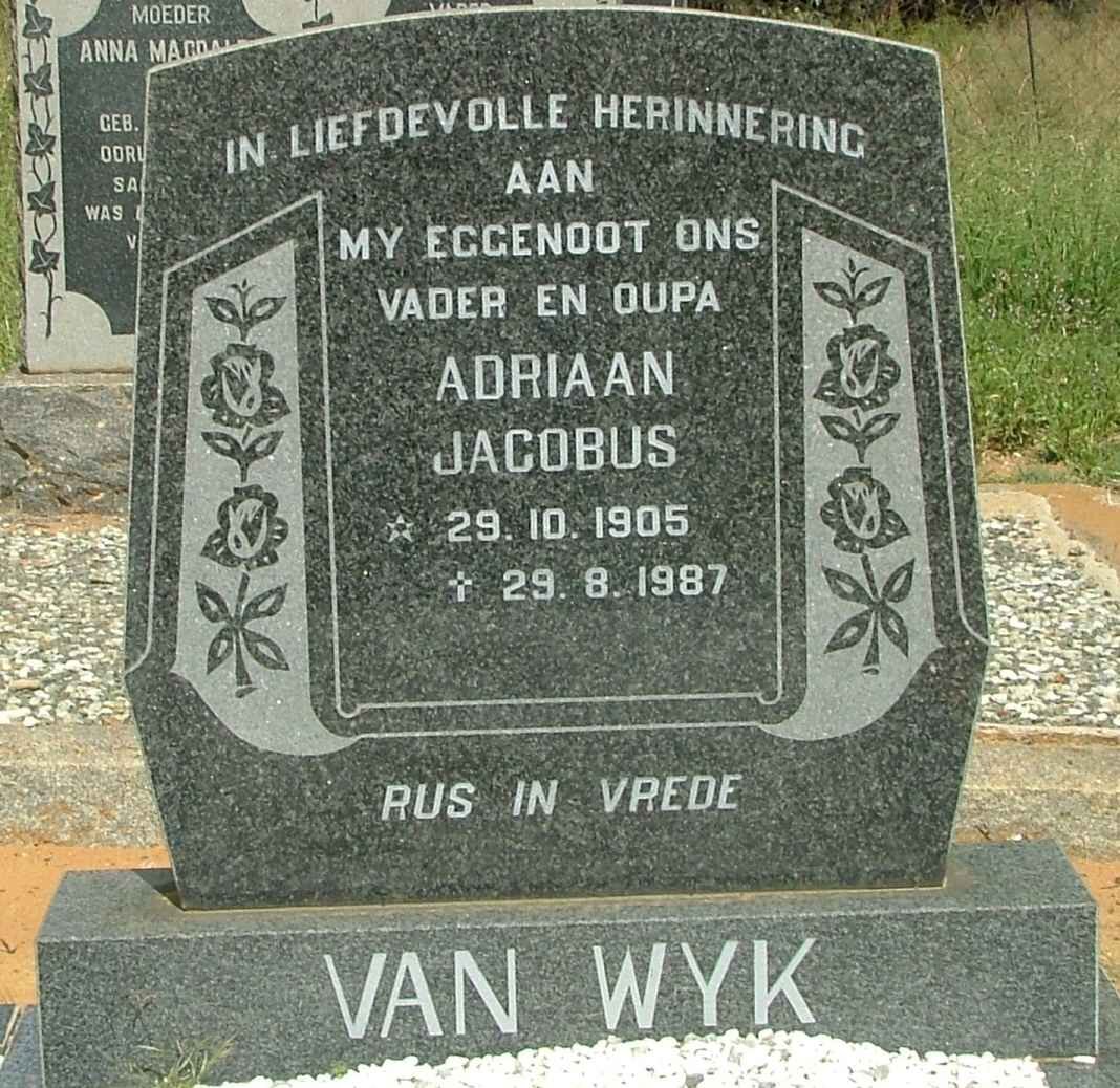 WYK Adriaan Jacobus, van 1905-1987