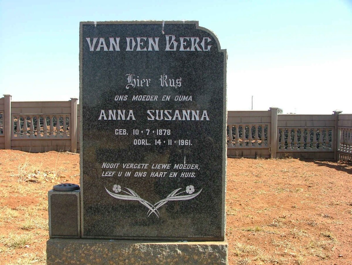 BERG Anna Susanna, van den 1878-1961