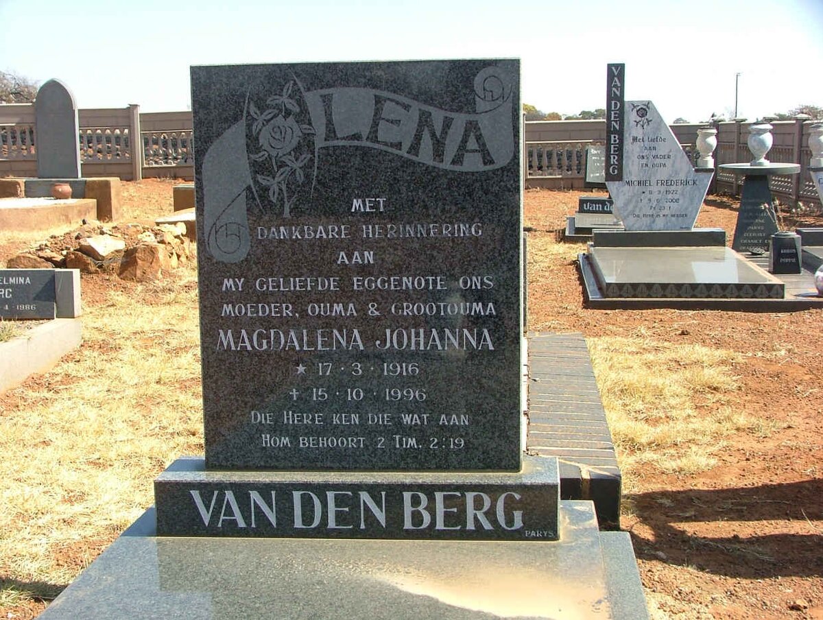 BERG Magdalena Johanna, van den 1916-1996