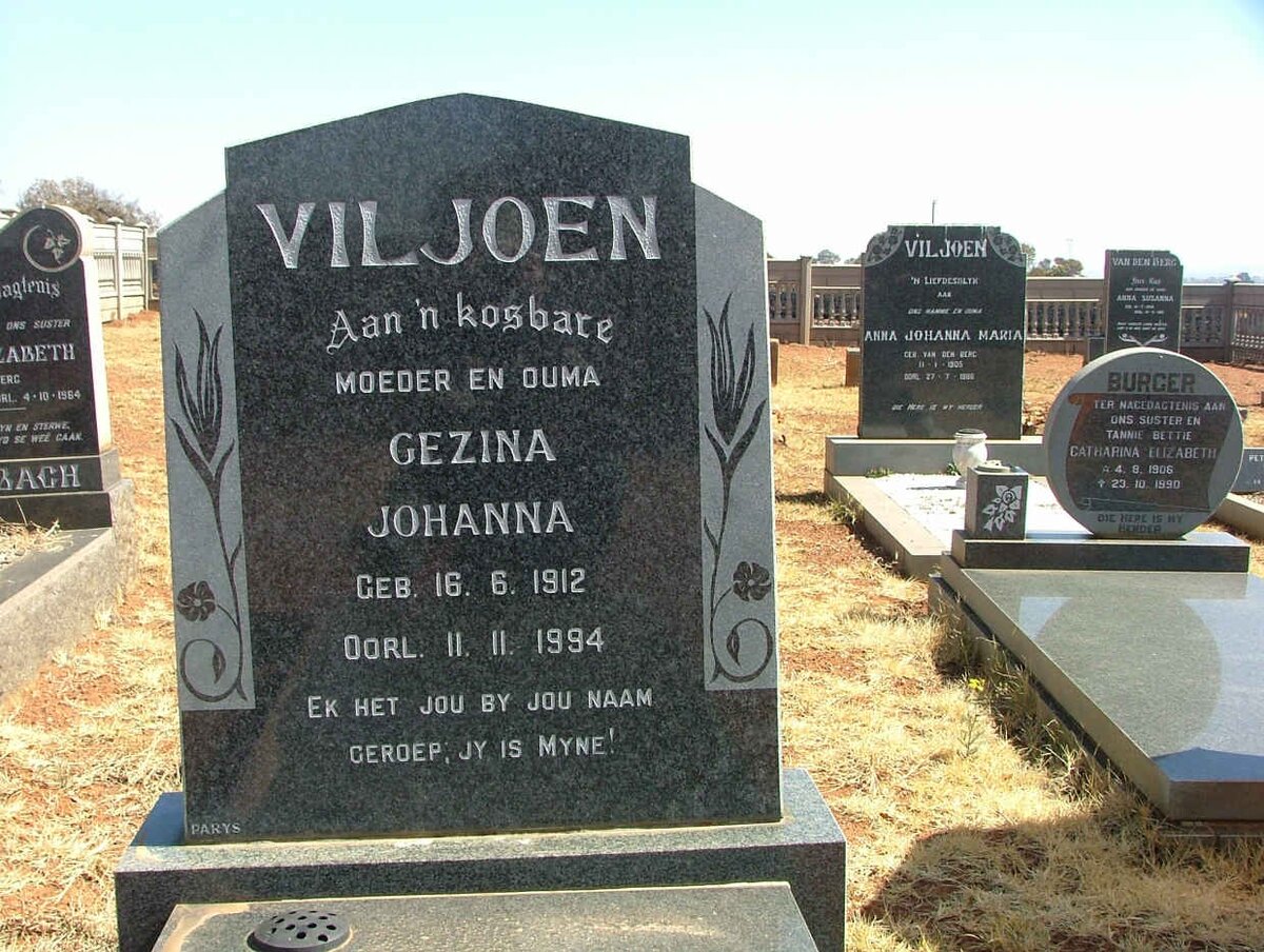 VILJOEN Gezina Johanna 1912-1994