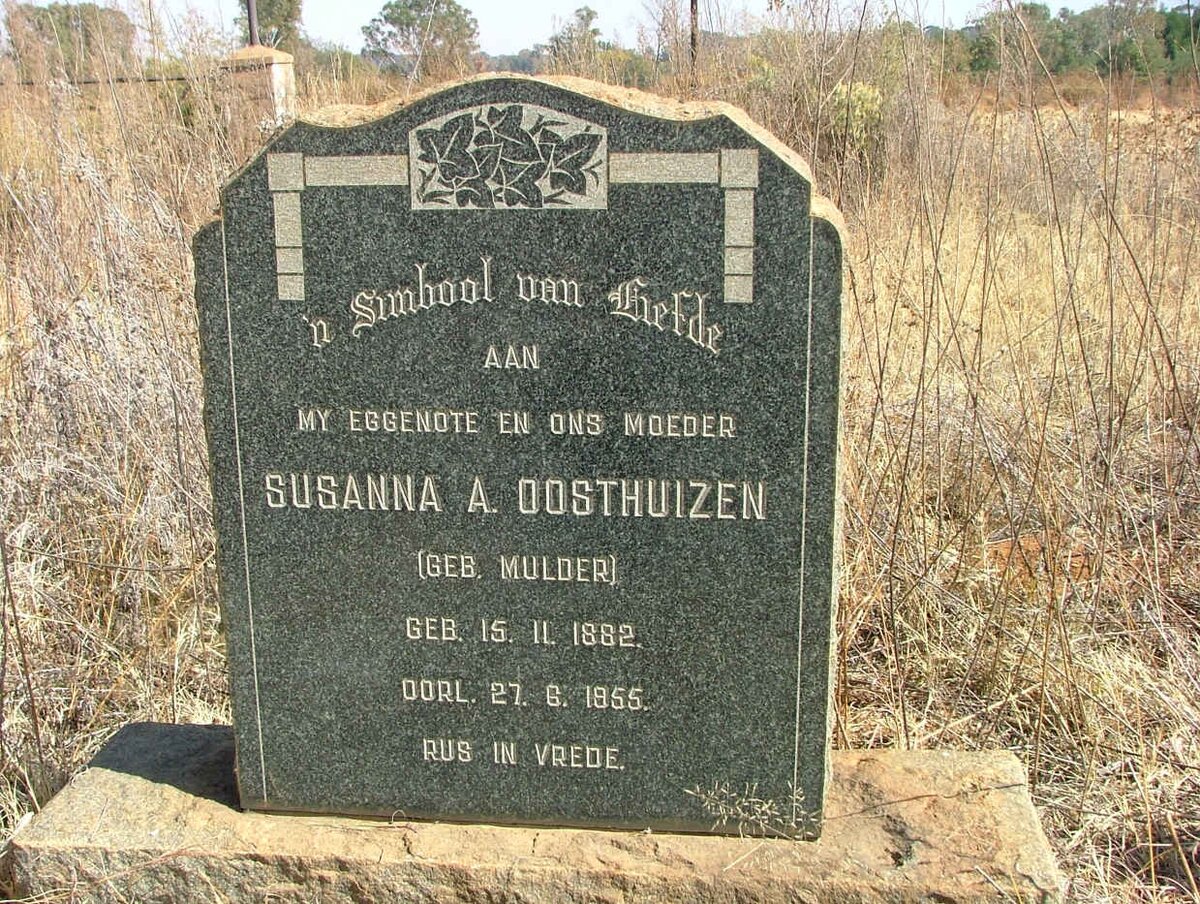 OOSTHUIZEN Susanna A. nee MULDER 1882-1955
