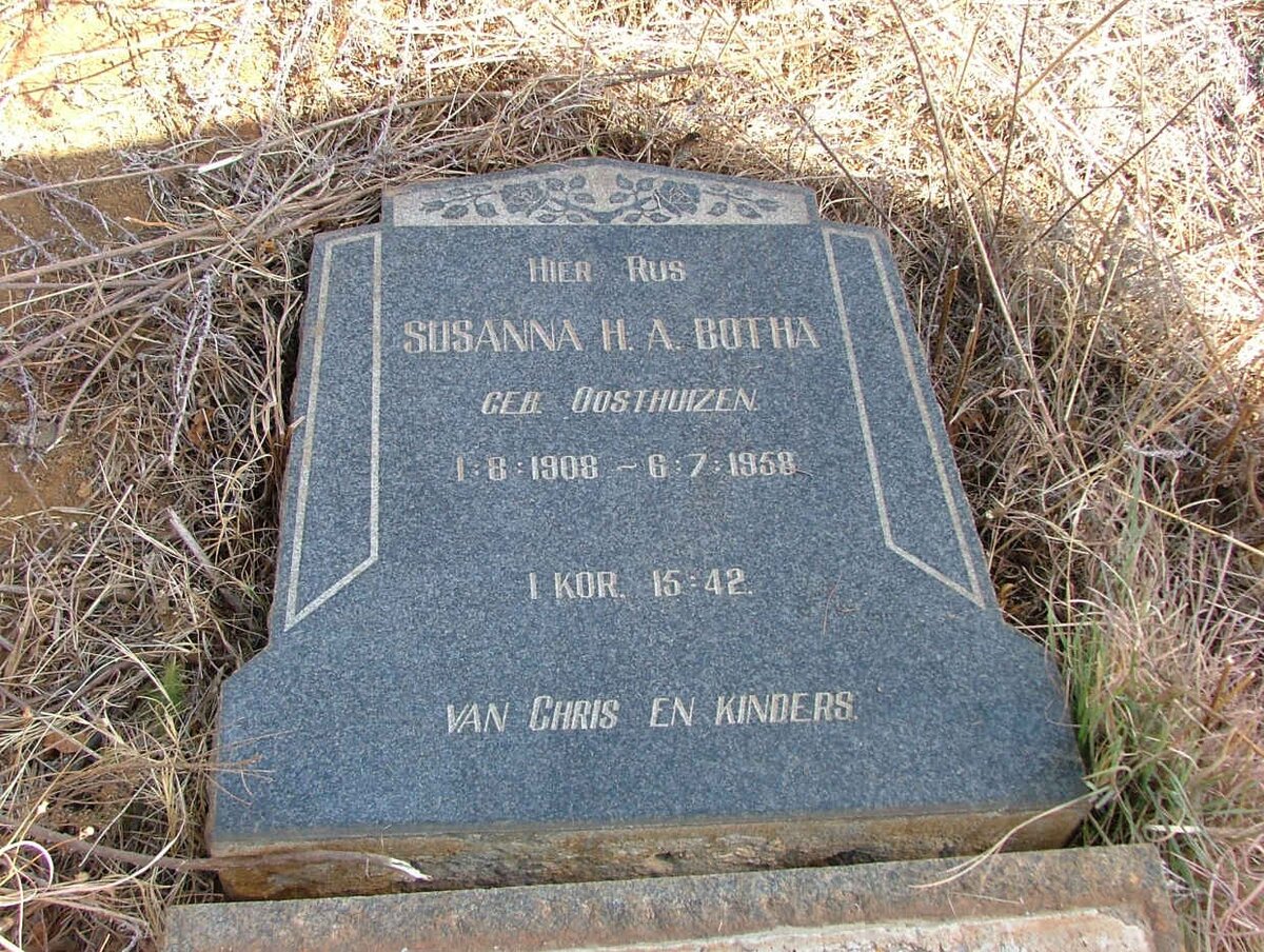 BOTHA Susanna H.A. nee OOSTHUIZEN 1908-1958