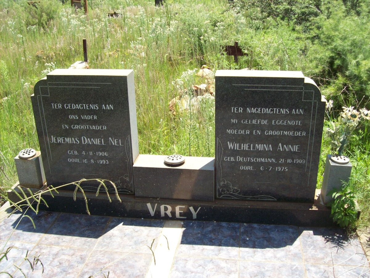VREY Jeremias Daniel 1906-1993 &amp; Wilhelmina Annie DEUTSCHMANN 1909-1975