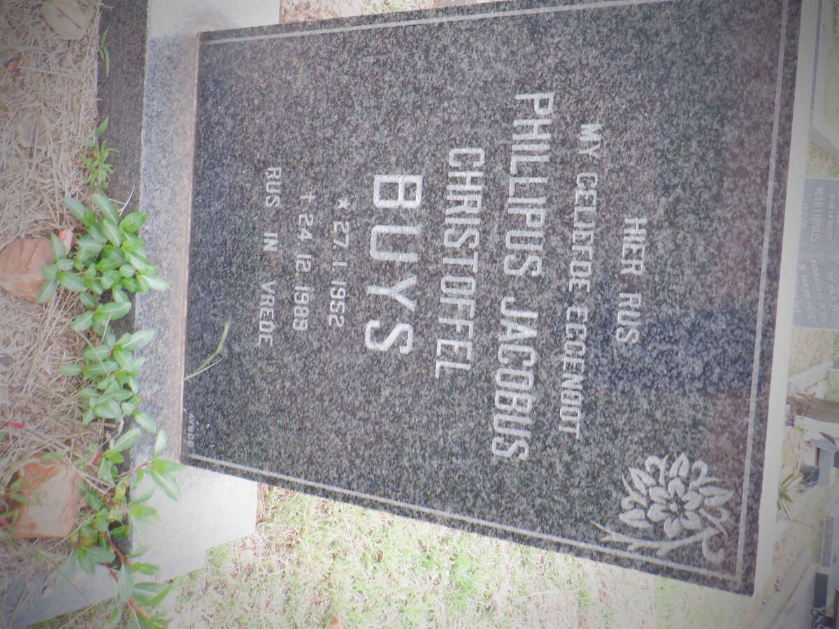 BUYS Phillipus Jacobus Christoffel 1952-1989