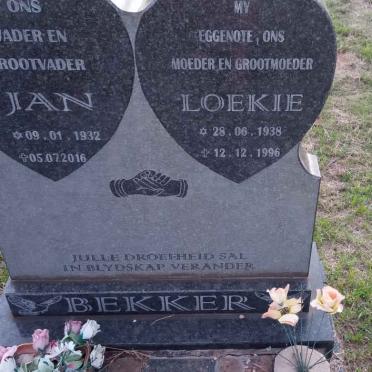 BEKKER Jan 1932-2016 &amp; Loekie 1938-1996