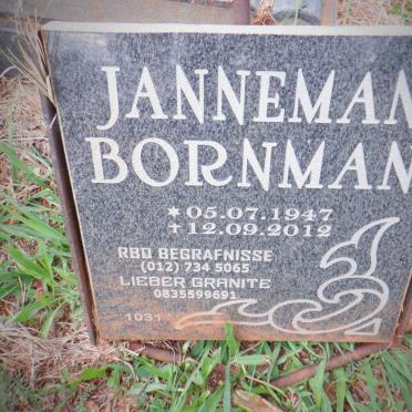 BORNMAN Janneman 1947-2012