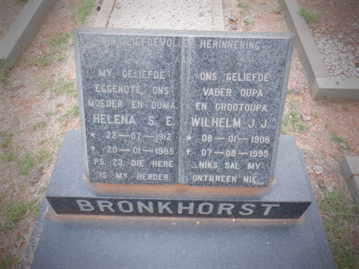 BRONKHORST Wilhelm J.J. 1908-1995 &amp; Helena S.E. 1912-1985