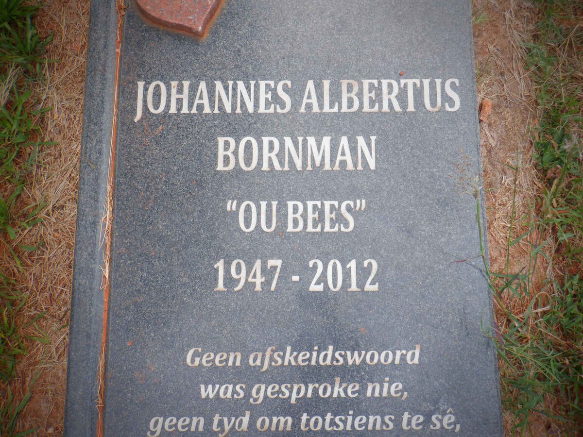 BORNMAN Johannes Albertus 1947-2012