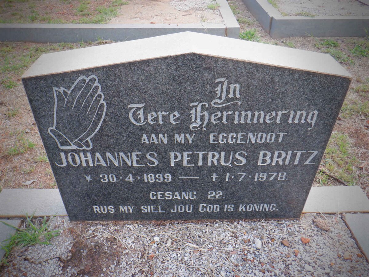 BRITZ Johannes Petrus 1899-1978