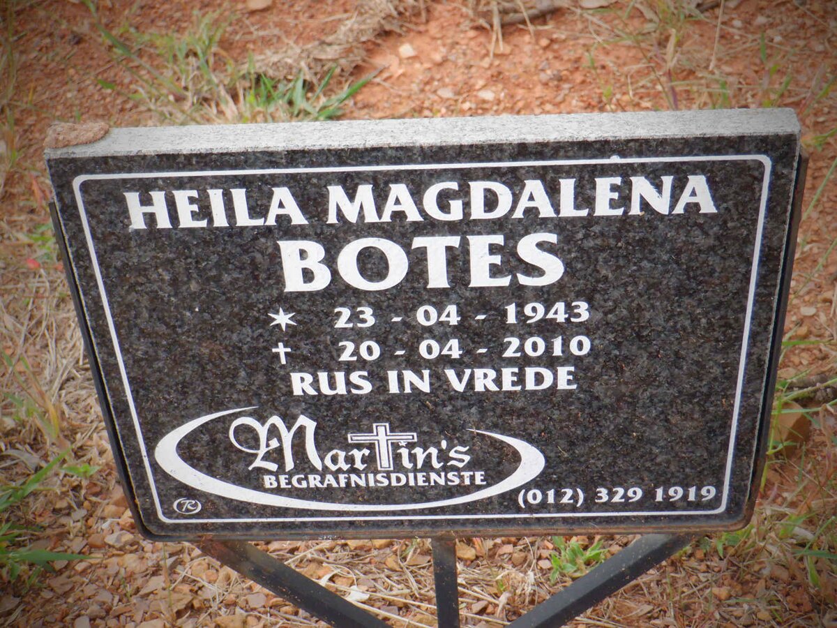 BOTES Heila Magdalena 1943-2010