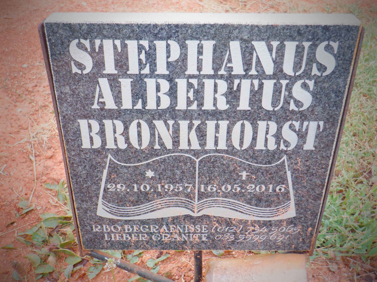 BRONKHORST Stephanus Albertus 1957-2016