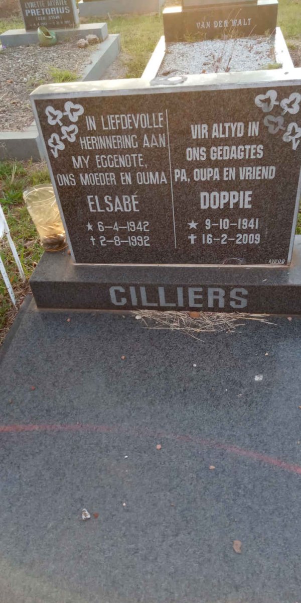 CILLIERS Doppie 1941-2009 &amp; Elsabé 1942-1992
