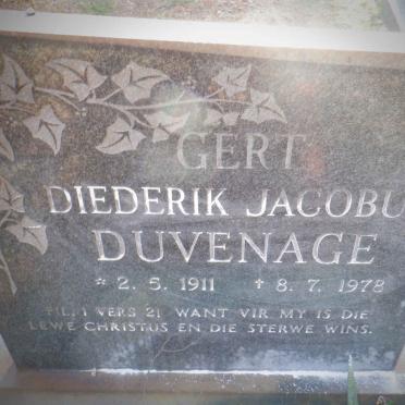 DUVENAGE Gert Diederik Jacobus 1911-1978