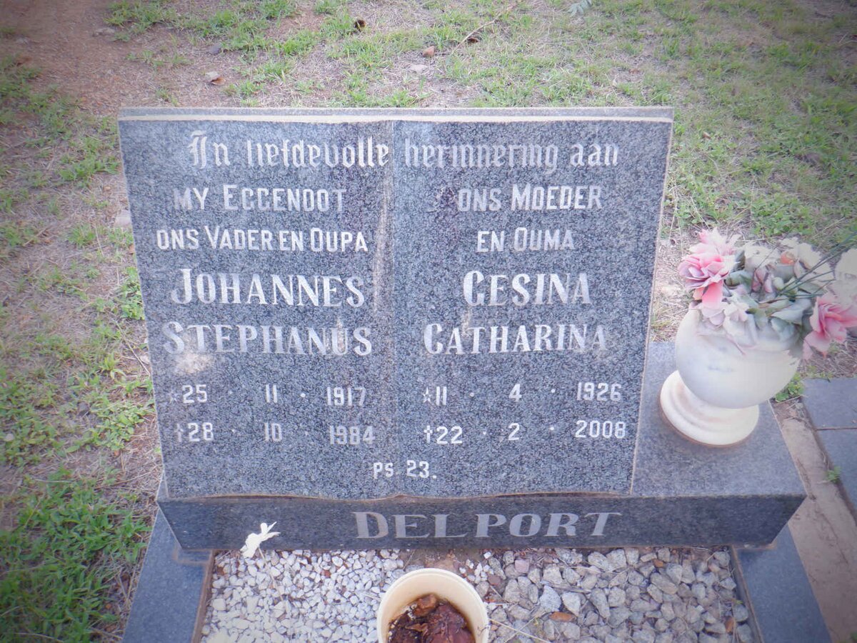 DELPORT Johannes Stephanus 1917-1984 &amp; Gesina Catharina 1926-2008
