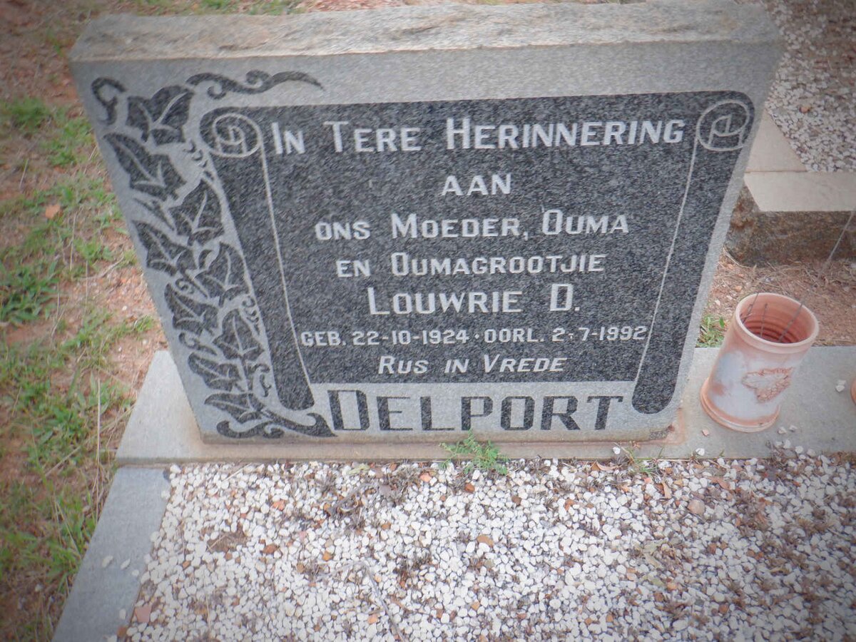 DELPORT Louwrie D. 1924-1992