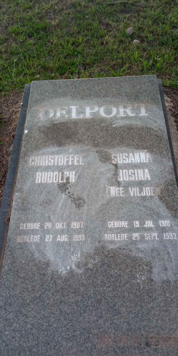 DELPORT Christoffel Rudolph 1907-1993 &amp; Susanna Josina VILJOEN 1910-1993