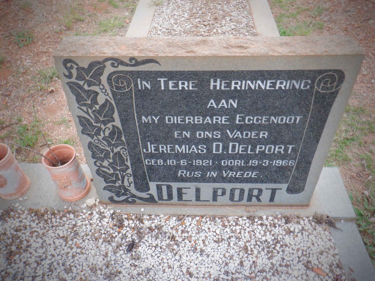 DELPORT Jeremias D. 1921-1966