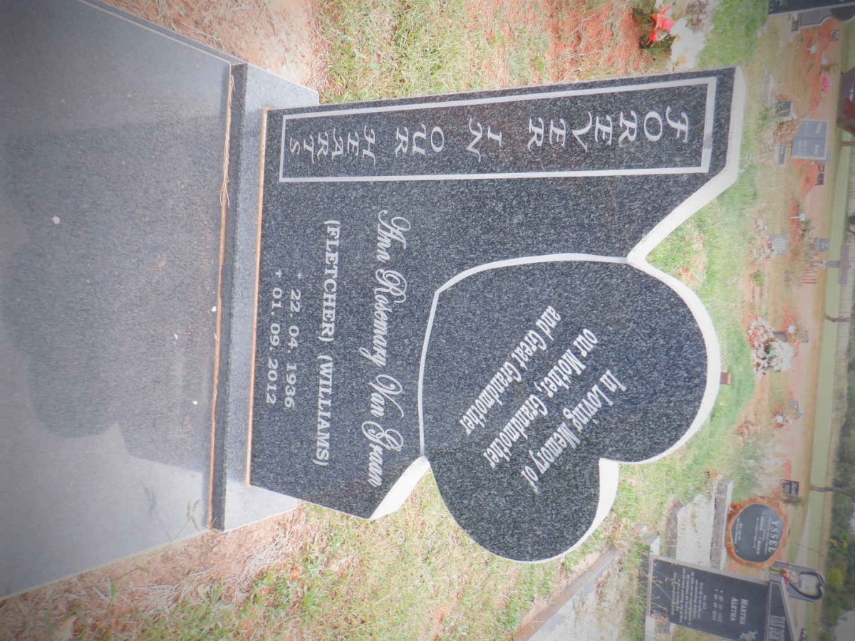 GRAAN Ann Rosemary, van formerly FLETCHER nee WILLIAMS 1936-2012