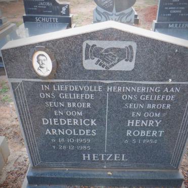 HETZEL Henry Robert 1954- :: HETZEL Diederick Arnoldes 1959-1985